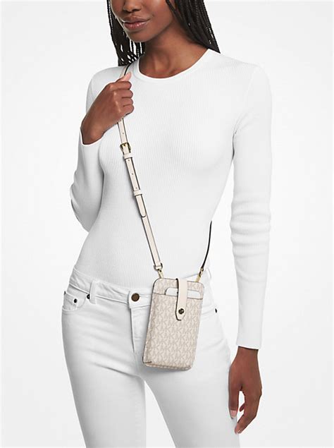 michael kors logo smartphone crossbody bag in natural|macy's Michael Kors Crossbody bags.